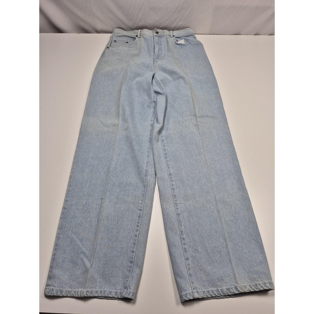 VTG Boxx Jeans Mens 36x35 Light Wash Blue Wide Leg Relaxed Fit Baggy Denim Pants